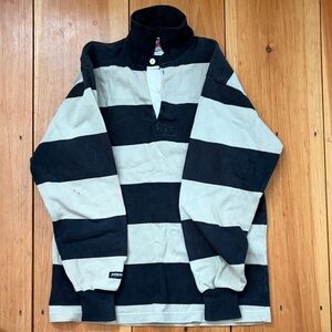 Barbarian Striped Black and beige Rugby Shirt made in canada